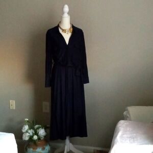 L'Agence long mid length deep dark navy dress
